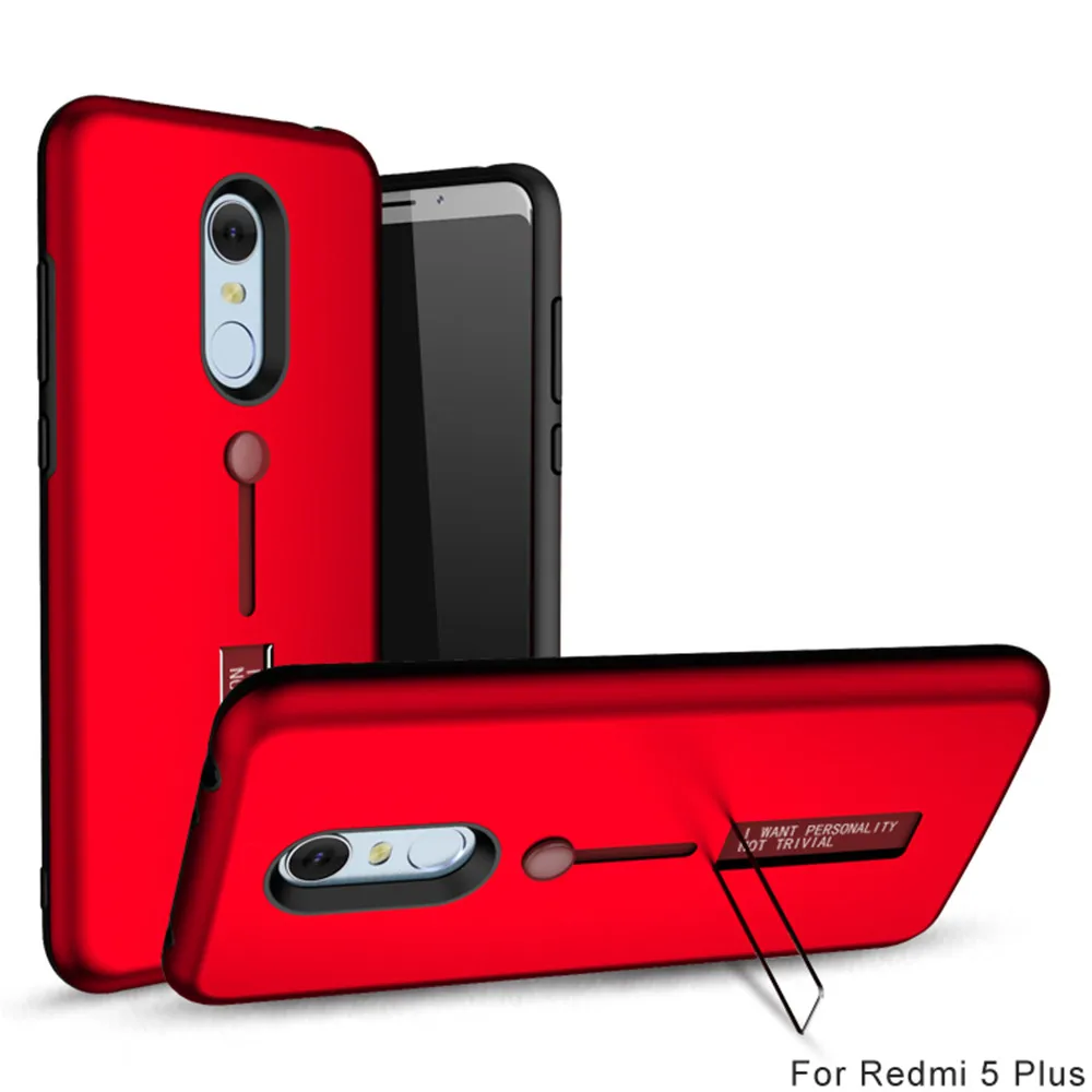 Matte TPU Frosted Silicon Ring Phone Cover For Xiaomi Redmi 5 Plus Case Note 3 4 4X 5A Prime S2 6 6Pro 6A Hide Stand Holder |
