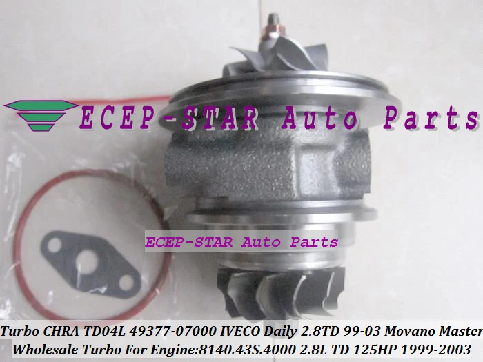 Картридж Turbo CHRA TD04L 49377-07000 454126 751578 53039700075 53039700034 для IVECO Daily 99-8140 43 S.4000 2.8L бесплатная