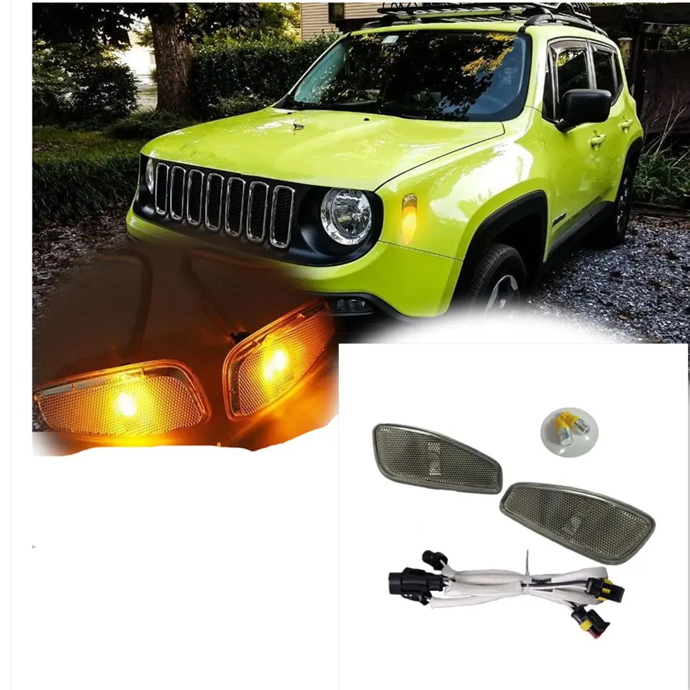 Для Jeep Renegade 2014-2019 боковое отражение защита сигнала поворота передняя фара