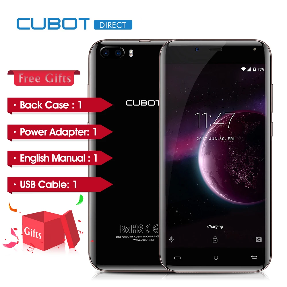 CUBOT Magic 4 г 5 0 дюймов смартфон Android 7 ips Экран MTK6737 ядра 3 ГБ и 16 13.0MP + 2.0MP сзади камеры