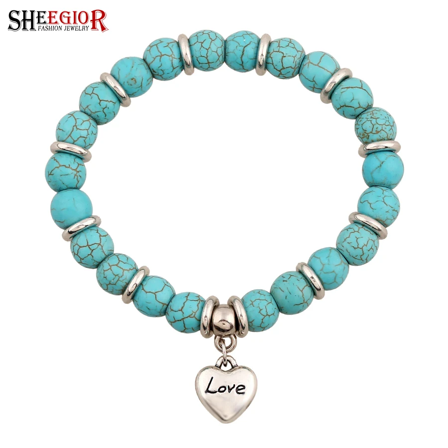 Женский браслет с бусинами и сердечками в богемном стиле|bracelets for|charm braceletcharm bracelets