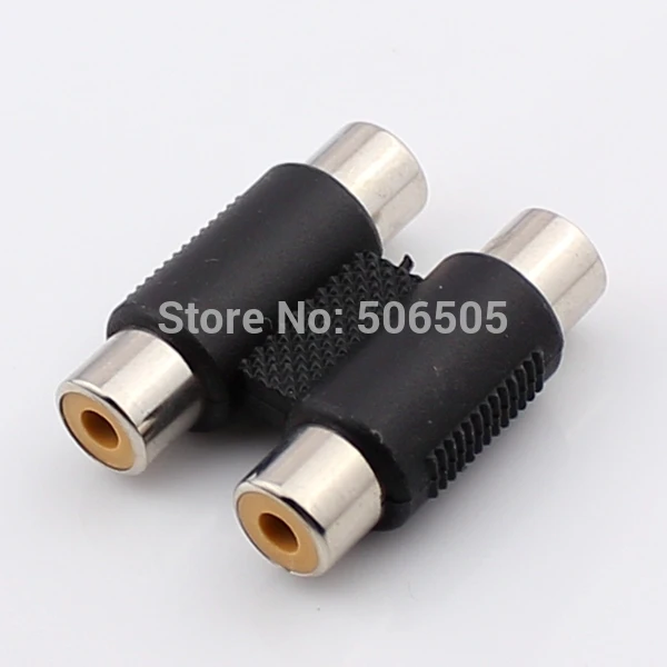 

black double RCA Female to Female RCA Extension cable connector 10pcs/lot