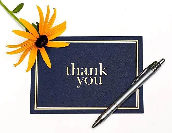 

4pcs thank you Cards blank gold foil Notes Cards with envelope 4x6 inch cardstock paper stationery for wedding invitation cards