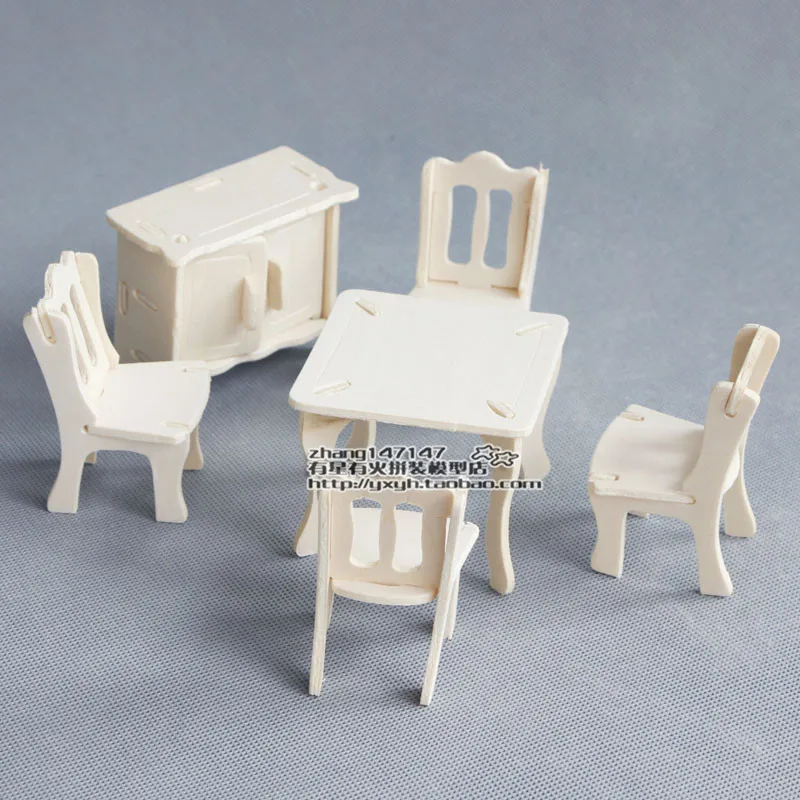 3D деревянные пазлы мебель игрушки ролевые игры Обучающие головоломки для детей