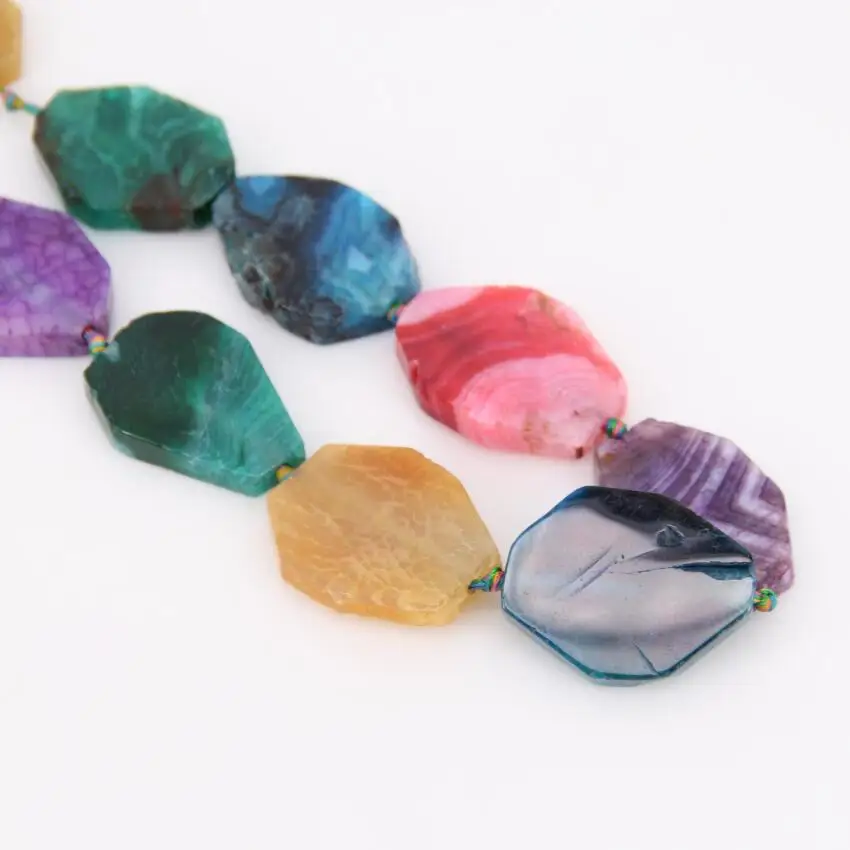 Разноцветный полированный натуральный Драконий вены Achate граненные овальные