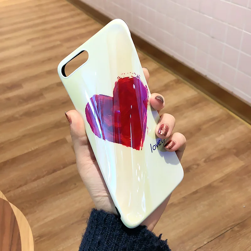 TPU чехол для iPhone 8 7 6 6s Plus X 10 синий свет Conque Просто Прекрасная Сердце Любовь