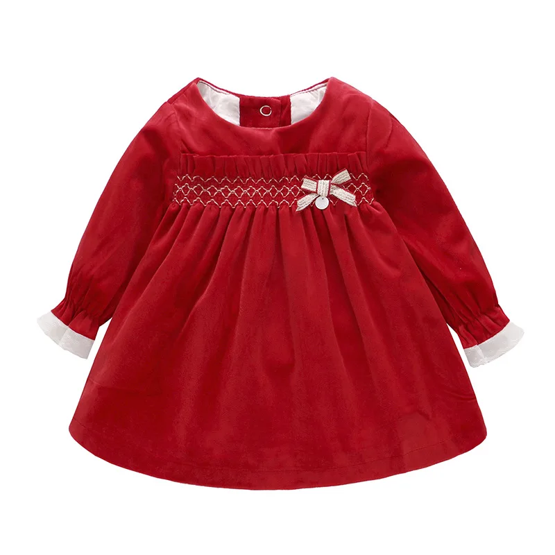 Spring 2019 Pink Red Gold Velvet Princess Baby Girls Dress Toddler Girl Dresses Christmas Kids for | Детская одежда и обувь