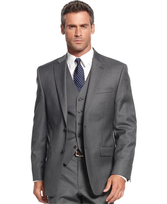 Hot sale New Style gray Groom Tuxedos Groomsmen Men's Wedding Suits( jacket+Pants+vest+tie)