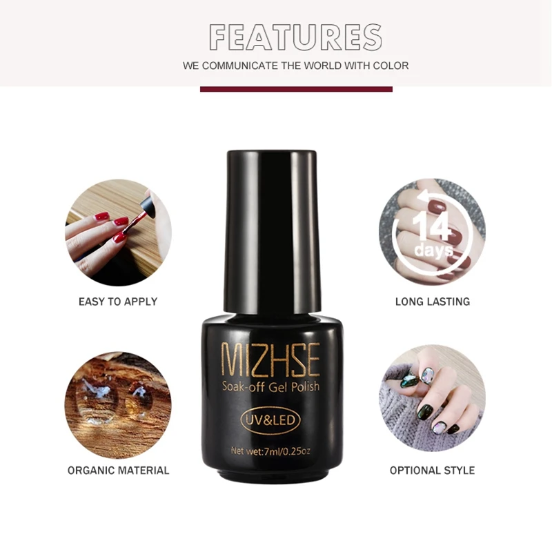 MIZHSE 7 мл УФ светодиодный гель Nagellak для маникюра Набор лаки ногтей Vernis