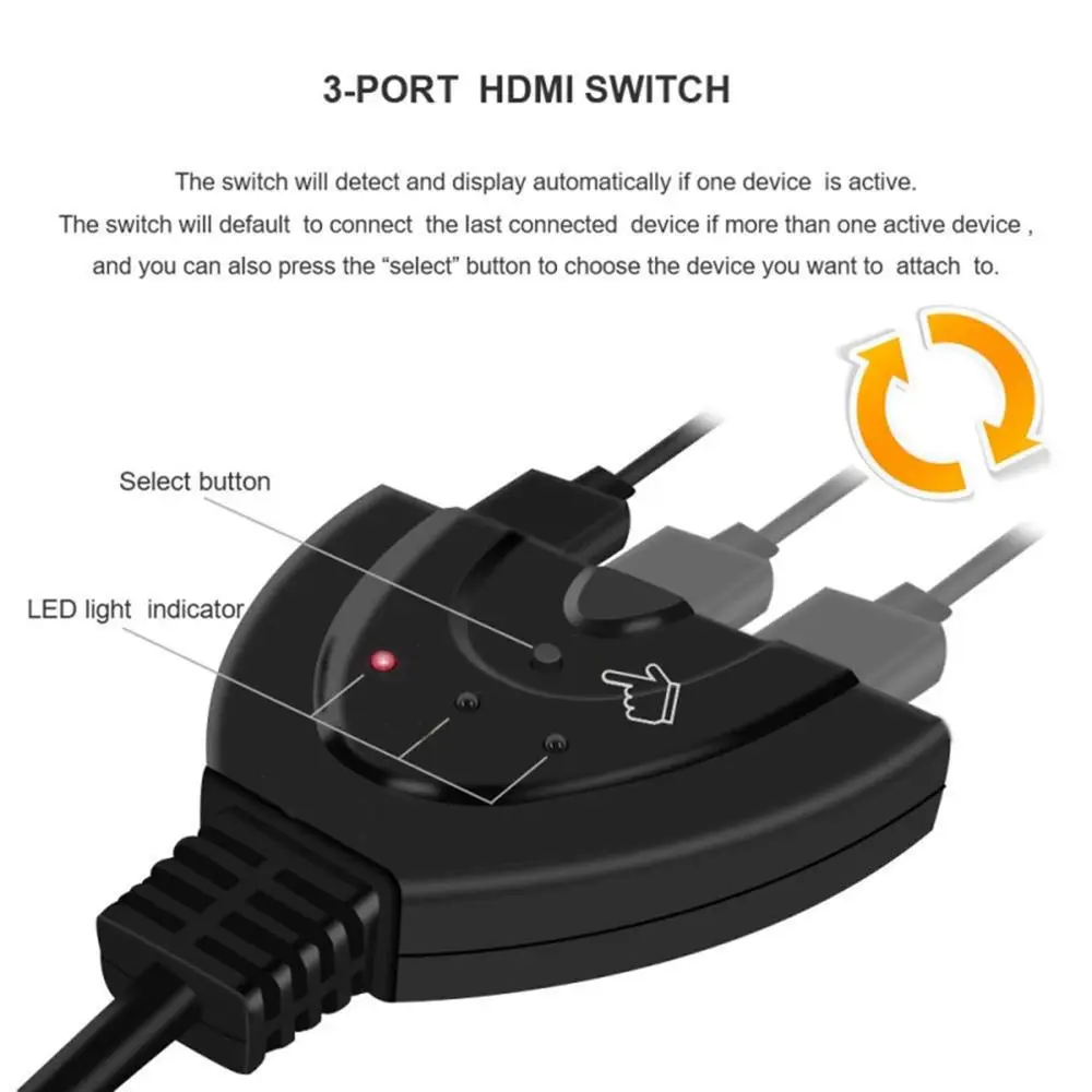 Hd ТВ адаптер 3 порта Hdmi мульти дисплей Авто Переключатель концентратор 4K сплиттер