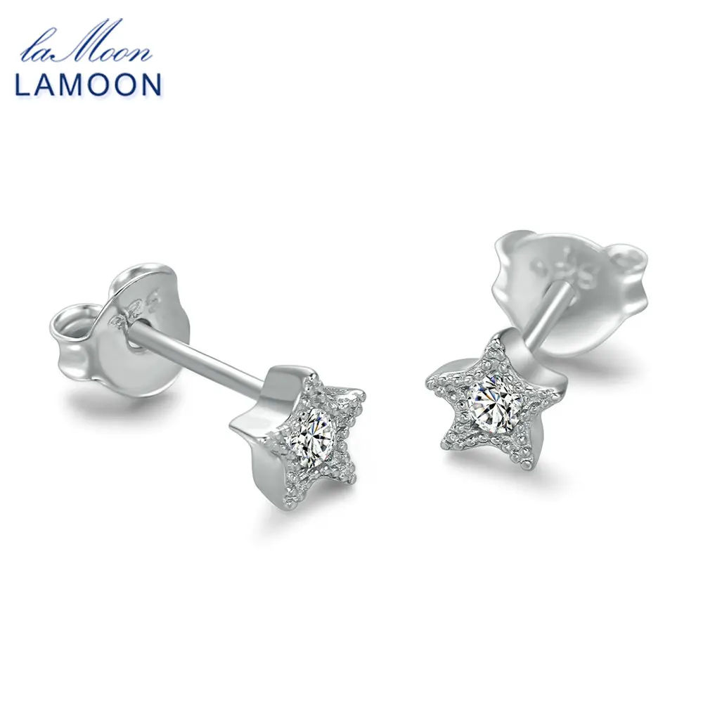 Женские серьги-гвоздики в форме звезды LAMOON желтые/синие/зеленые/Прозрачные