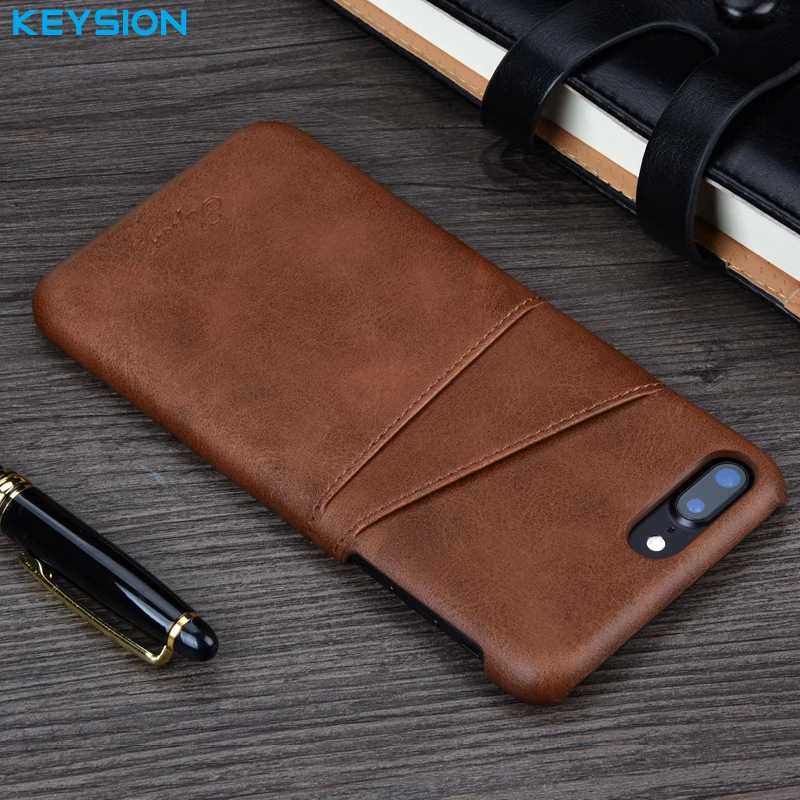 Чехол KEYSION для iPhone 8 Plus 7 кожаный роскошный чехол бумажник с отделениями карт