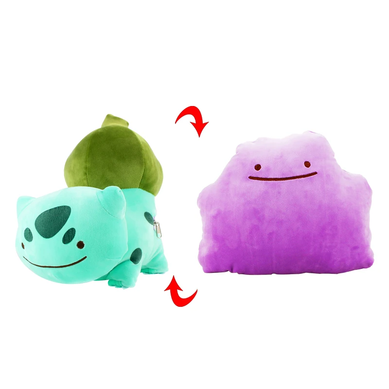 Bulbasaur Аниме Ditto переносная плюшевая игрушка чармандер Сквиртл Бульбазавр лапрас снорлакс Gengar Poliwag Clefairy Мягкая кукла подушки - Цвет: Bulbasaur