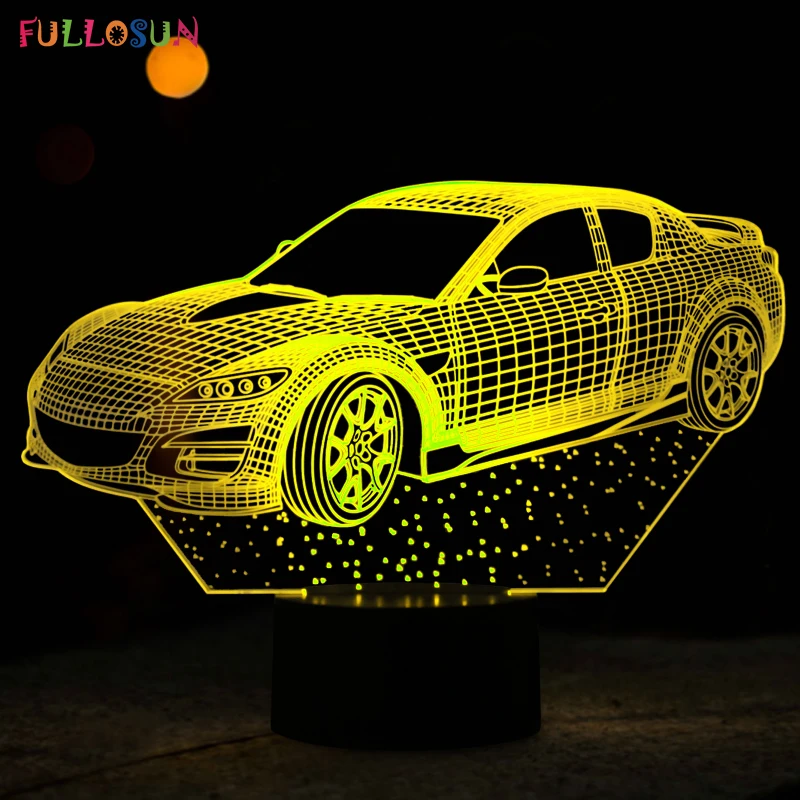 5 В USB Мощность 3D LED визуальный индикатор 3D водить автомобиль модели Ночные светильники с нескольких цветов нажатием кнопки, лампы как детская Игрушечные лошадки огни