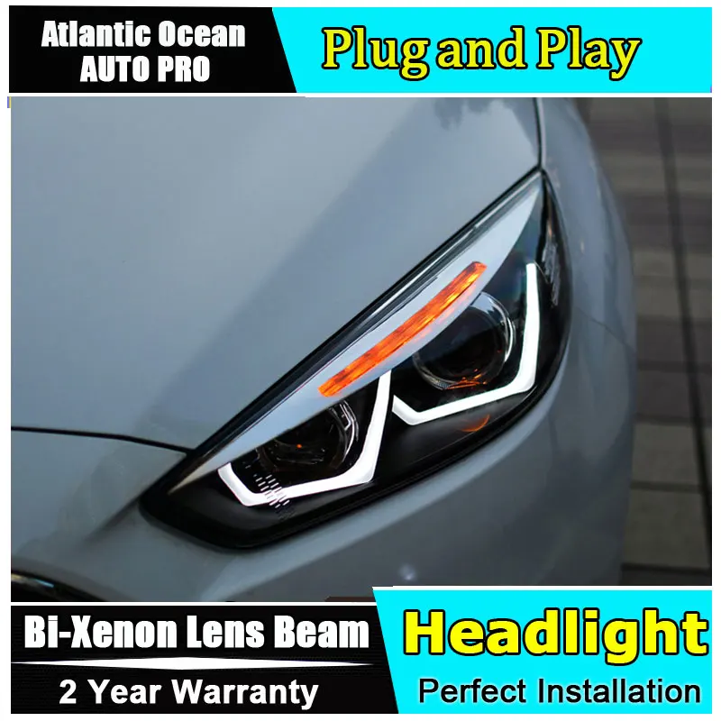 Автомобильный Стайлинг для Ford Focus фары U angel eyes 2015-2018 Биксеноновые двойные линзы HID