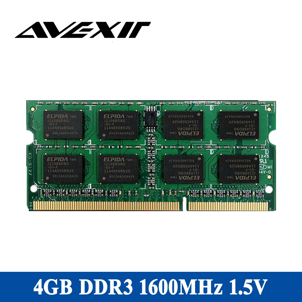 Оперативная память для ноутбука Avexir DDR3 4 ГБ/8 ГБ напряжение 1 5 в 1600 МГц Частота 11 28 CL