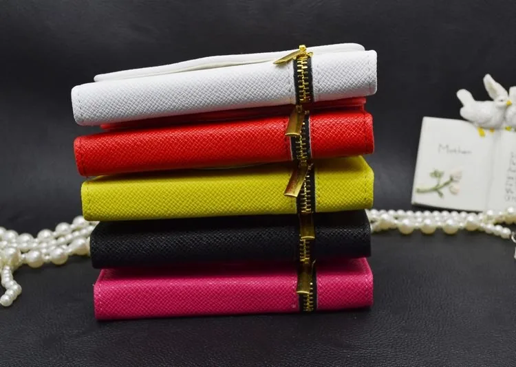 Чехол кожаный молния магнитный мешок бумажник перевёрнутый карта держатель