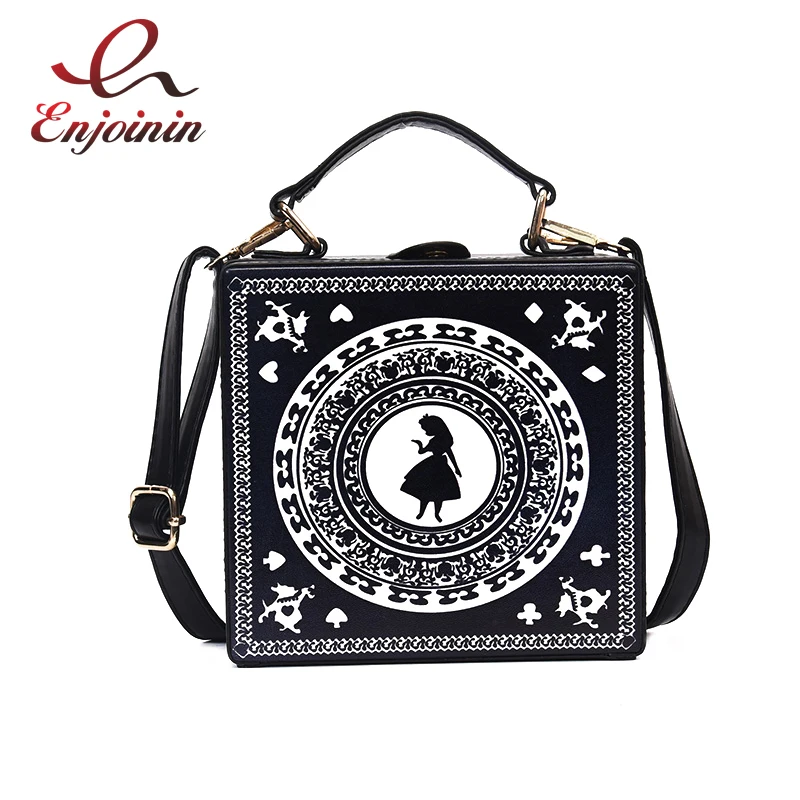 Сумка мессенджер из искусственной кожи черная с мультяшным принтом|bag purse|fashion