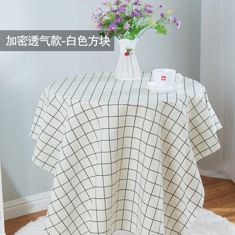 Тканевая тканевая скатерть ins wind flower cloth plaid burlap|Ткань| |