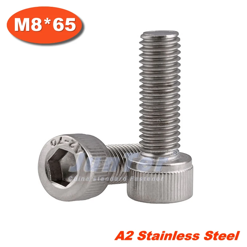 5 шт./лот DIN912 M8 * 65 Нержавеющая сталь A2 Шестигранная головка винта|head cap screw|stainless hex