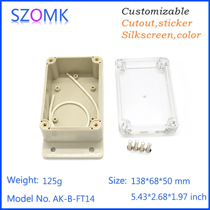 1 шт. водонепроницаемый пластиковый электробокс 138*68*50 мм IP65 |