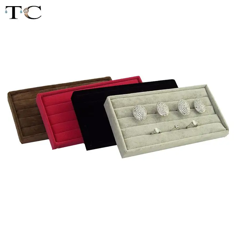 Портативный Бархатный Чехол подставка с кольцами для ювелирных изделий