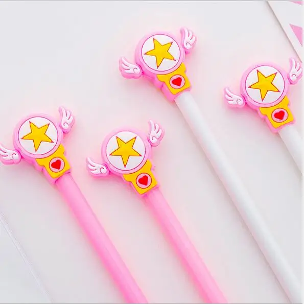 Kawaii Черная гелевая ручка с острым сердцем школьные и офисные канцелярские
