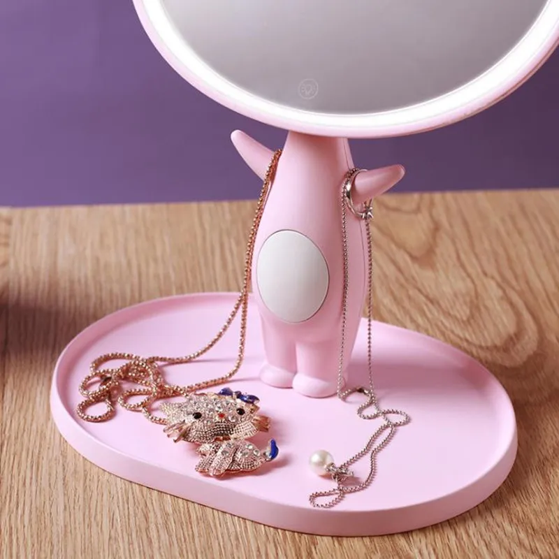 Светодиодный мультяшный милый светильник KISS cat умное зеркало для макияжа