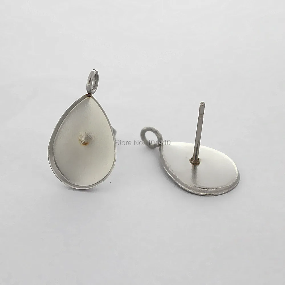 Пустые серьги-Пусеты Из Нержавеющей Стали 10x14 мм безель с кабошонами из смолы