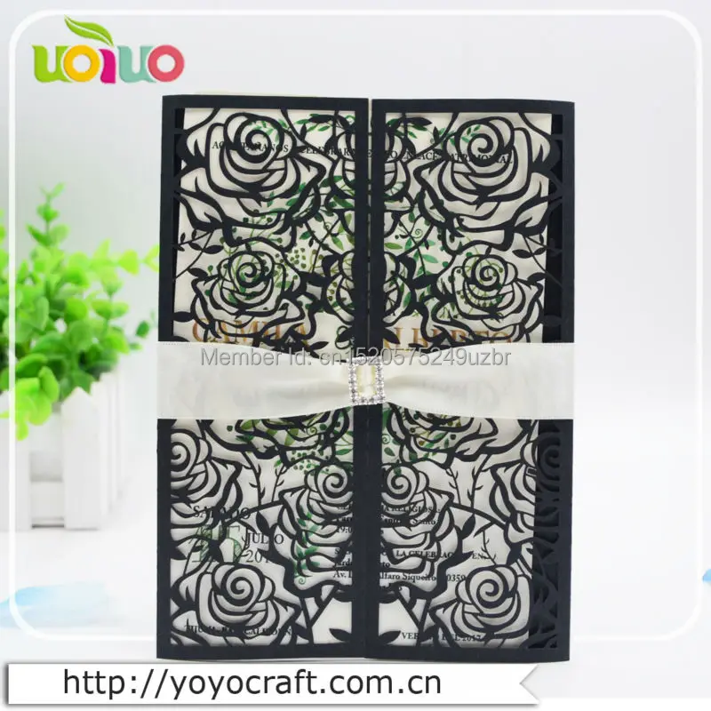 Романтические розы Свадебные Приглашения Карты украшения приглашения Индонезия