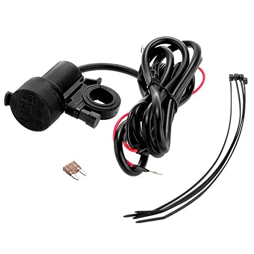 5V 2.1A двойной USB зарядное устройство адаптер для мотоцикла черный