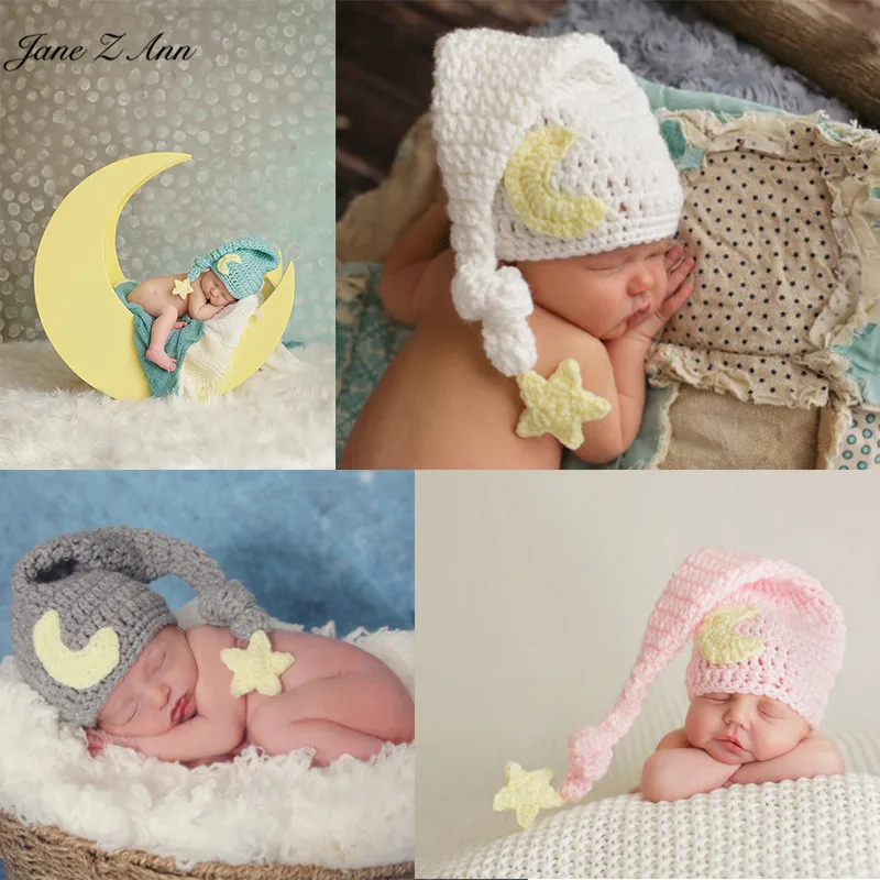 

Jane Z Ann Newborn Photography Props Handmade Baby Girls Boys Crochet Knitted Soft Hat Beanie Cap Infant Photo Accessories
