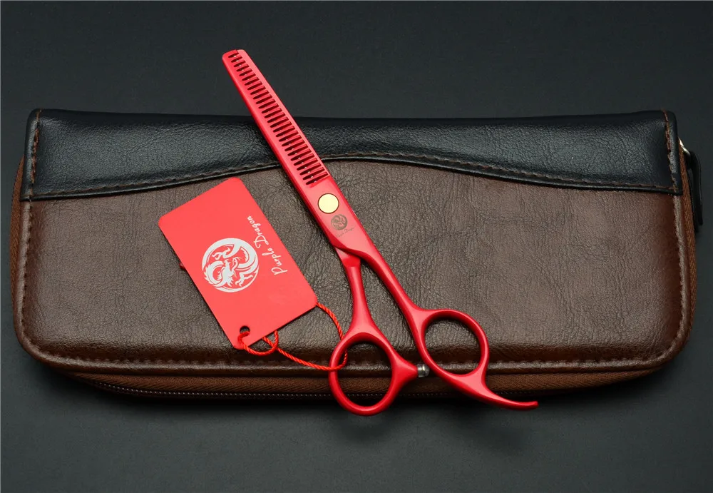2Pcs 5.5 Inch 16cm Red Professional Human Hair Scissors Hairdressing Cutting Shears + Thinning Styling Tools Z1023 | Красота и