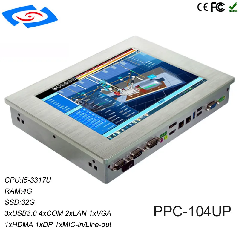 Industrial tablet PC with intel core i5 i7 processor 10.4" inch touch screen panel computer with 2*RJ45 Gigabit Ethernet port
Industrial tablet PC with intel core i5 i7 processor 10.4" inch touch screen panel computer with 2*RJ45 Gigabit Ethernet port
