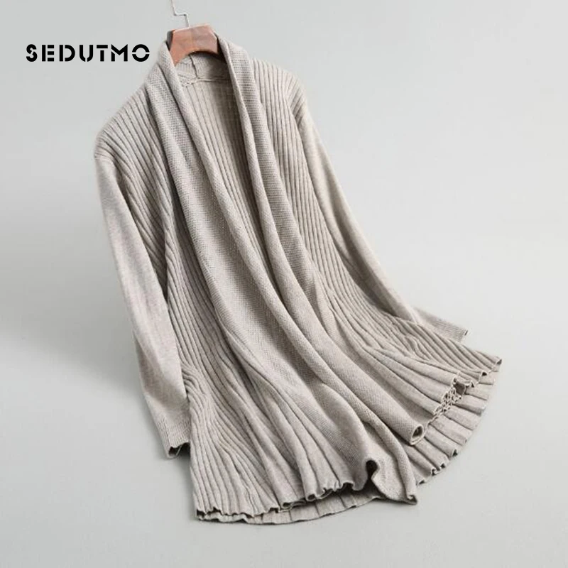 SEDUTMO зимний Кардиган женский свитер пончо оверсайз вязаный осень длинный рукав