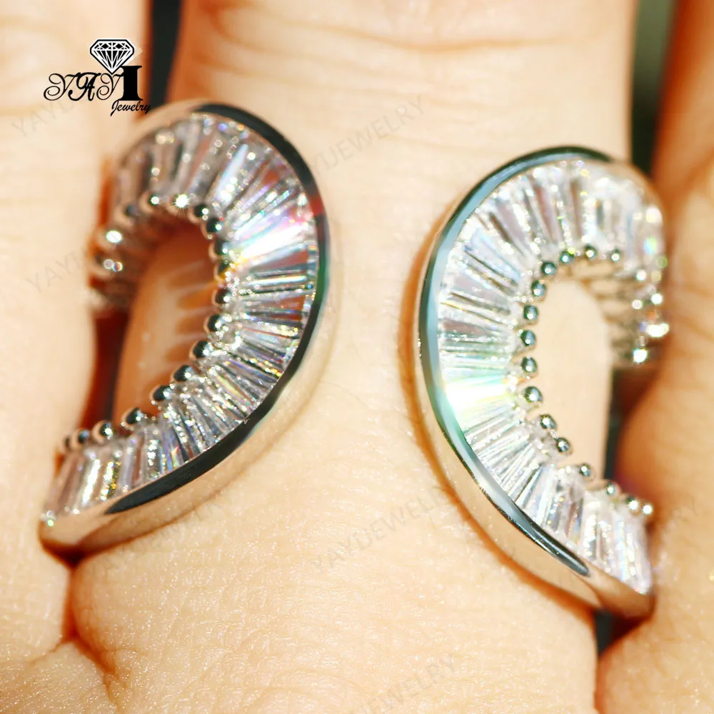 

YaYI Jewelry Princess Cut 6.5CT White Zircon Silver Filled Engagement Rings wedding Heart Rings Valentine's Day Girls ring 1060