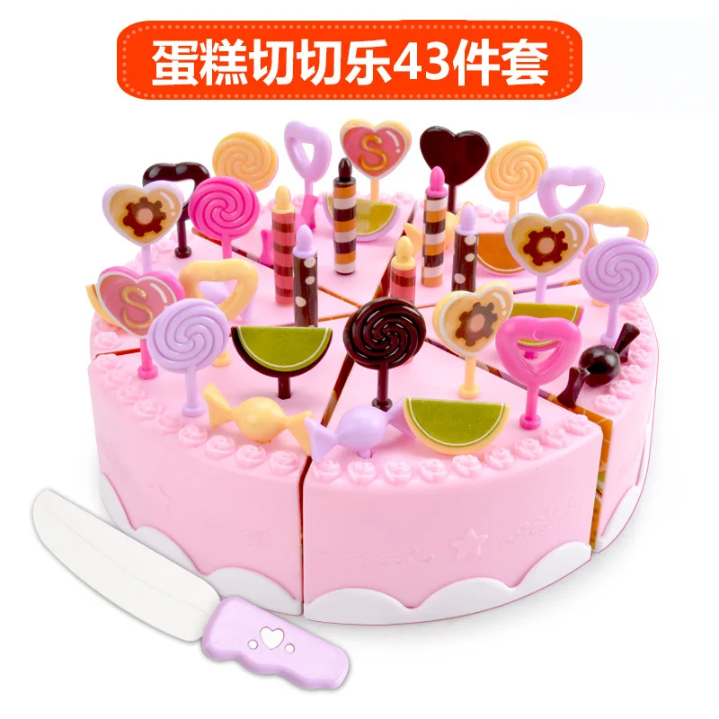 

Children's Home Cake Simulation Birthday Cake Fruit Candy Kitchen 43 Girls Toy Set Kids Kitchen Pretend Play Food Set for Kids