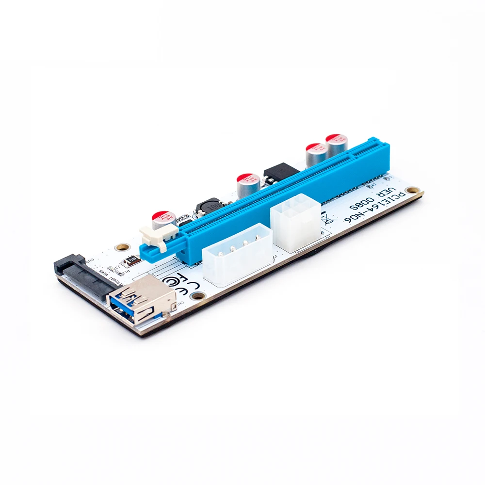 Новинка USB3.0 008S PCI E Riser Express 1X 4x 8x 16x расширитель переходника карта SATA 15pin к 6pin кабель