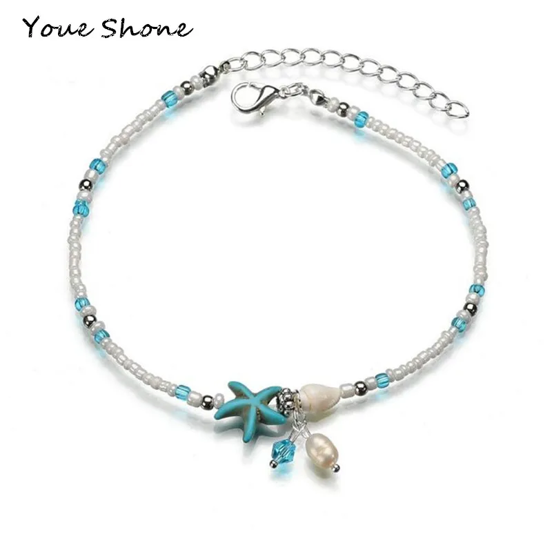 Модный взрывобезопасный браслет на ногу из бисера винтажный кулон в виде