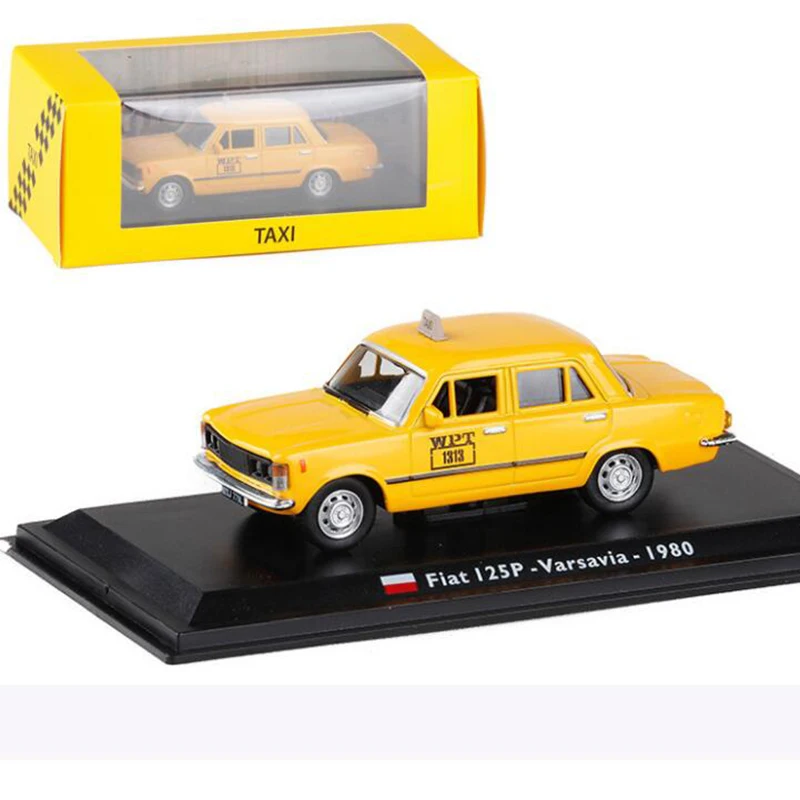 

Yellow color 1:43 Scale Metal Alloy Classic FIAT 125P Varsavia 1980 cab Taxi Car Model Diecast Vehicles Toys F Collection