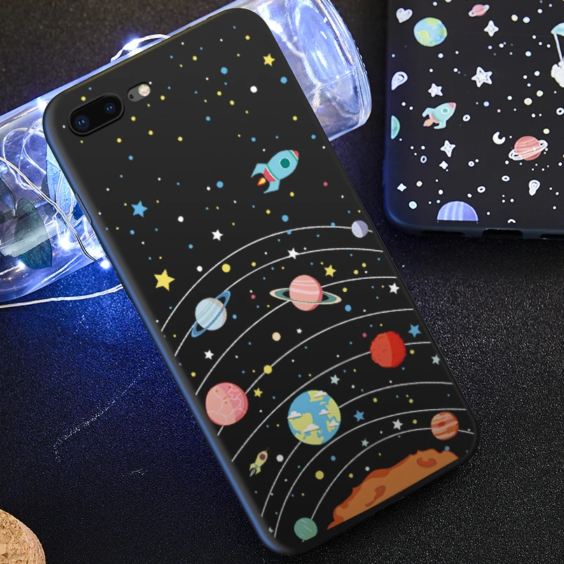 Силиконовый чехол ASINA для iPhone 7 8 Plus с мультяшными звездами и космическим рисунком