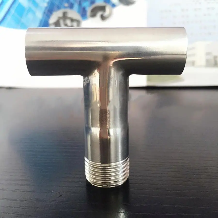 1 1/2 &quot38 мм трубы диаметром стыковой сварки x 1/4&quot BSPT Мужской Тройник 3 Way SUS 304