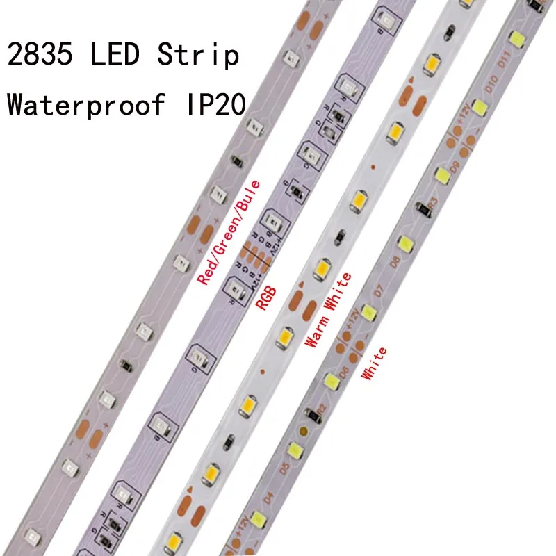 5050 led strip white waterproof 5m rgb 12v tape 2835 smd light 60Led/m ribbon diode indoor deco | Лампы и освещение