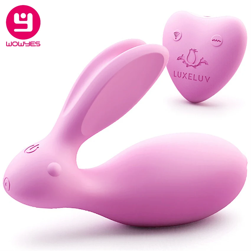 WOWYES Беспроводное управление USB зарядка кролик женское сообщение вибратор