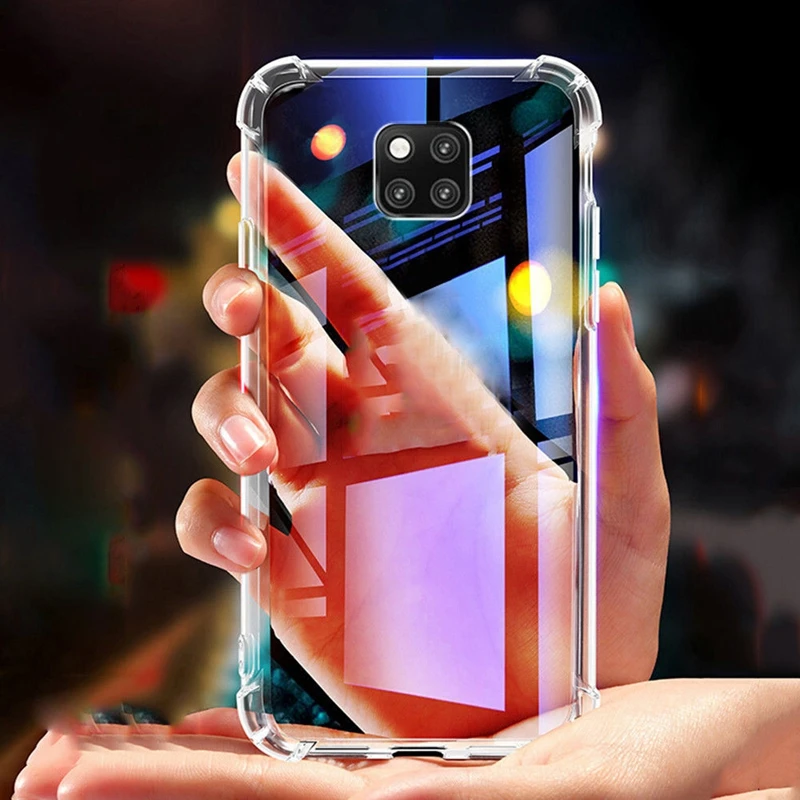 Roybens Shockproof Silicone Case For Huawei Mate 20 ProTransparent Back Cover Protective Clear TPU Coque |