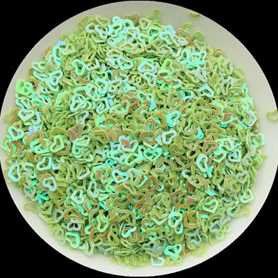 AB Light Green Новые разноцветные 20 г 4 мм полые в форме сердца ПВХ свободные блестки пайетки дизайн ногтей маникюр/для женщин Diy/свадебные конфетти украшения - Цвет: AB Light Green