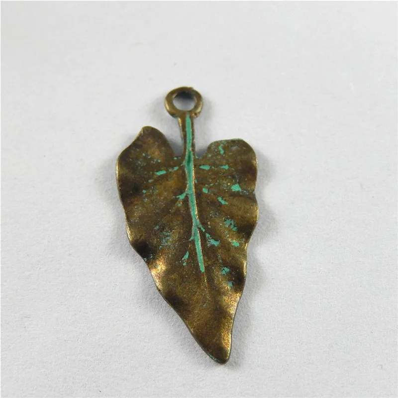 

Julie Wang 20PCS Antique Bronze Charms Green Heart Shape Leaves Suspension Pendants Jewelry Earring Necklace Accessory