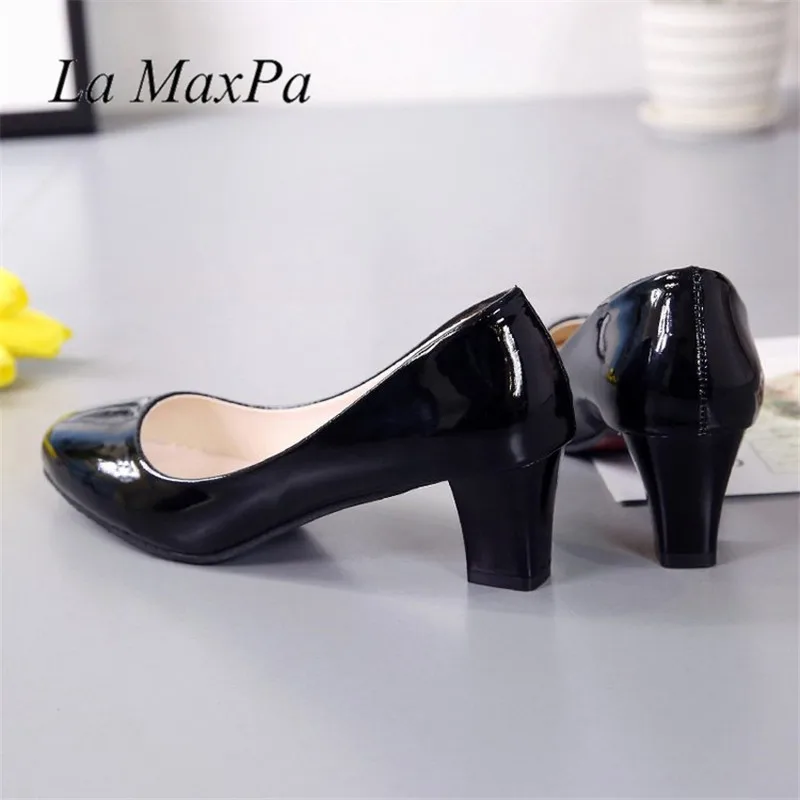 2018 женские туфли лодочки без шнуровки женская обувь на толстом каблуке модельные