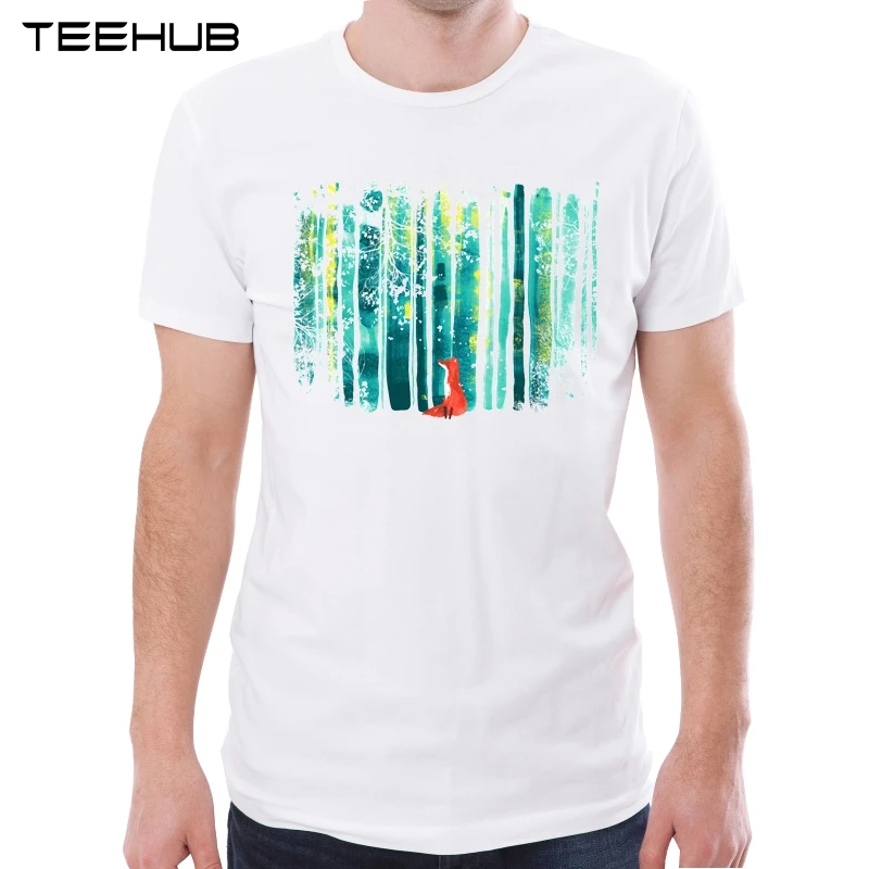 Новое поступление 2019 Мужская модная футболка TEEHUB с абстрактным принтом леса