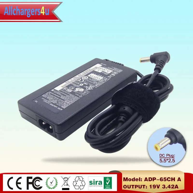 Подлинная 19 V 3.42A 5 5*2 мм ADP 65CHA ноутбук зарядное устройство для lenovo IdeaPad G530 G430 U110 U350 65